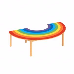 Multipurpose Table - Half Ring 180x90cm - Crayons Range - Rainbow