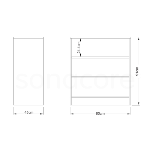 Cabinet Low Height - 3 Shelf - Bav Beech - Image 2
