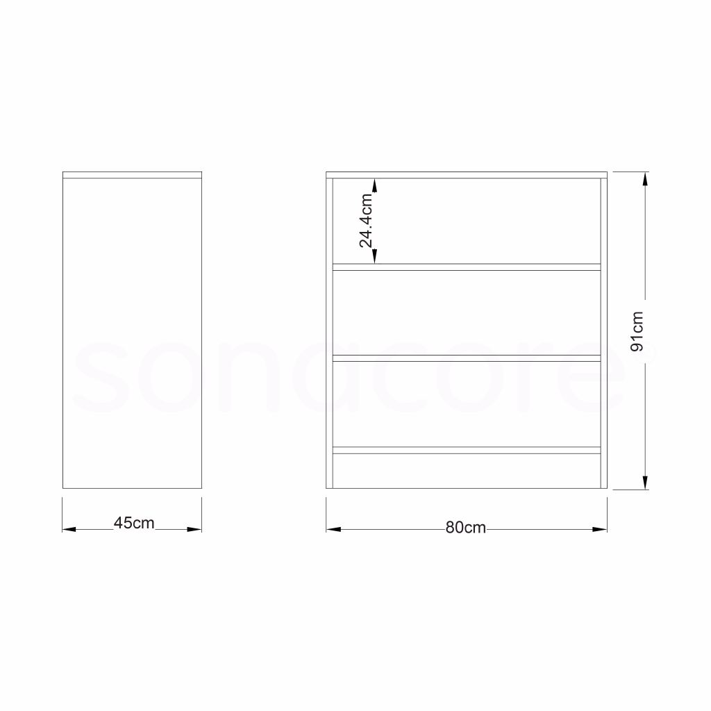 Cabinet Low Height - 3 Shelf - Bav Beech - Image 2