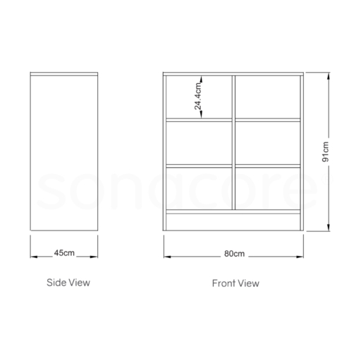 Cabinet Low Height - 3x2 Shelf - Bav Beech - Image 2