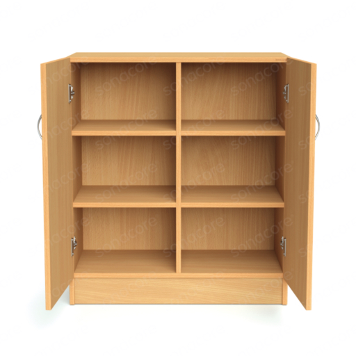 Cabinet Low Height - 3x2 Shelf with Shutter - Bav Beech - Image 2