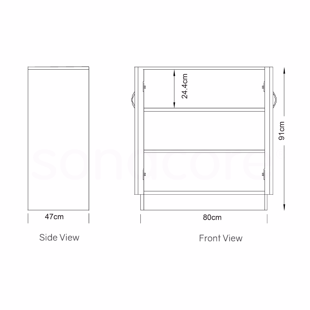 Cabinet Low Height - 3x2 Shelf with Shutter - Bav Beech - Image 3