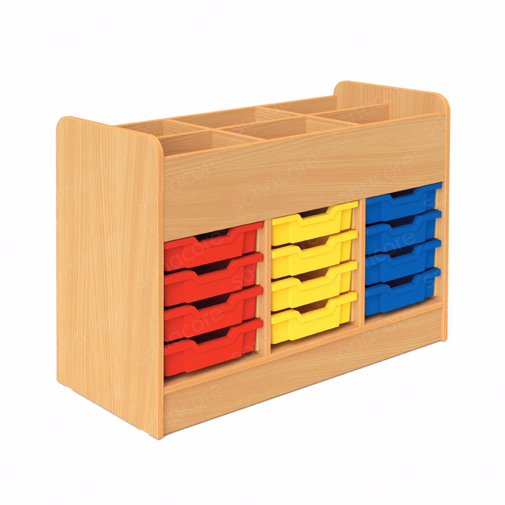 Tray Unit - 4x3 with Top Storage - with 12 F1 Gratnells Trays