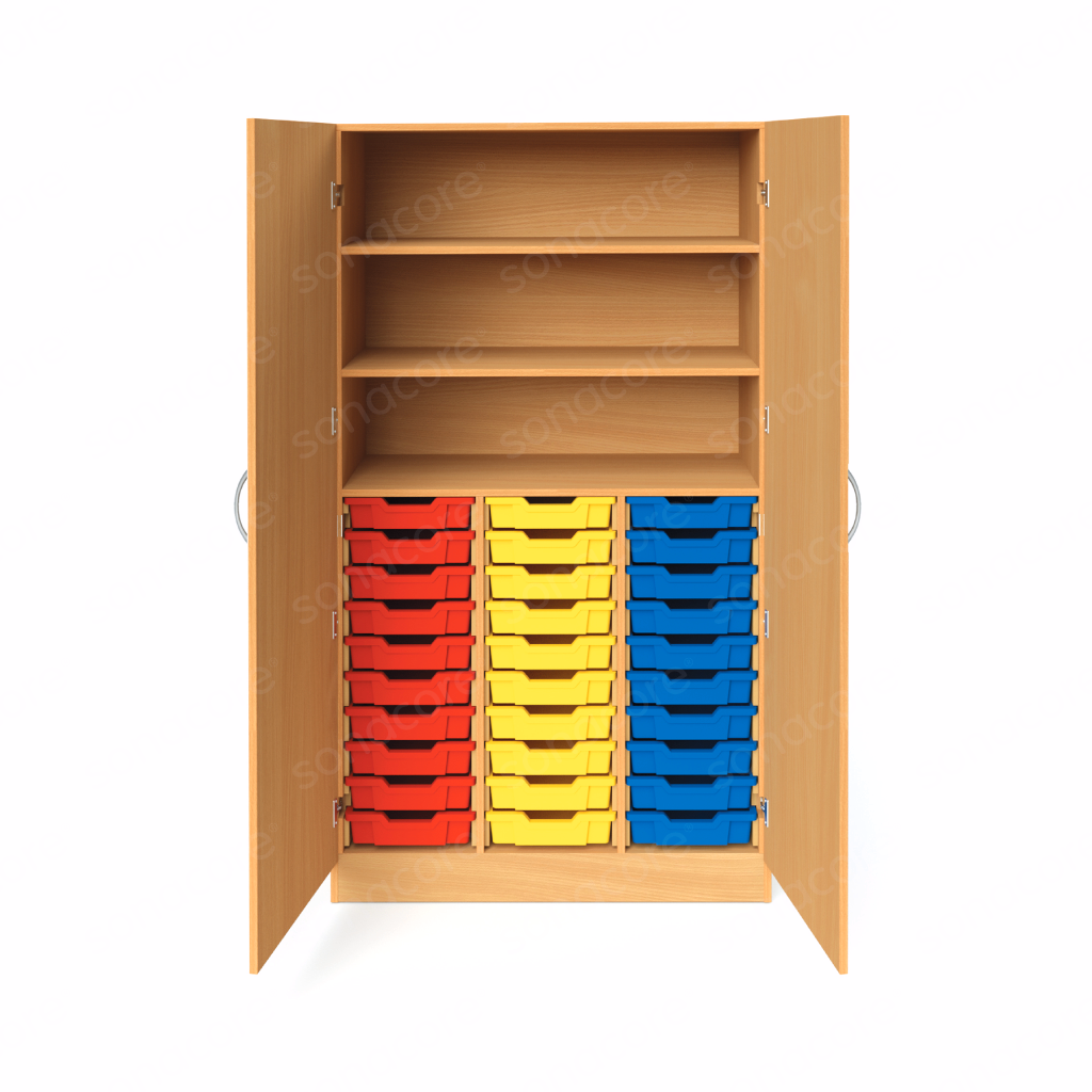 Tray Unit - Half & Half with Full Shutter- 10x3 - with 30 F1 Gratnells Trays