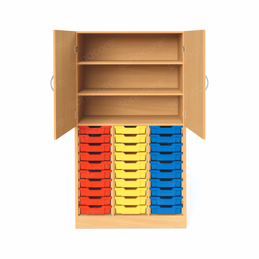 Tray Unit - Half & Half with Top Shutter- 10x3 - with 30 F1 Gratnells Trays - Image 2