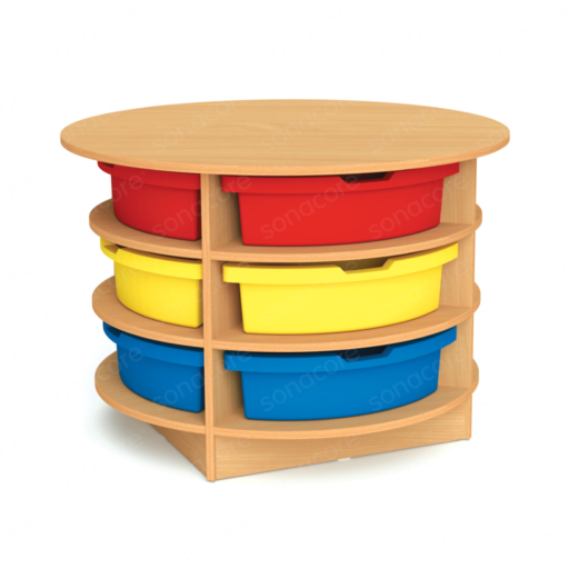Tray Unit - Full Circle - 3 Level - with 12 Q2 Gratnells Trays