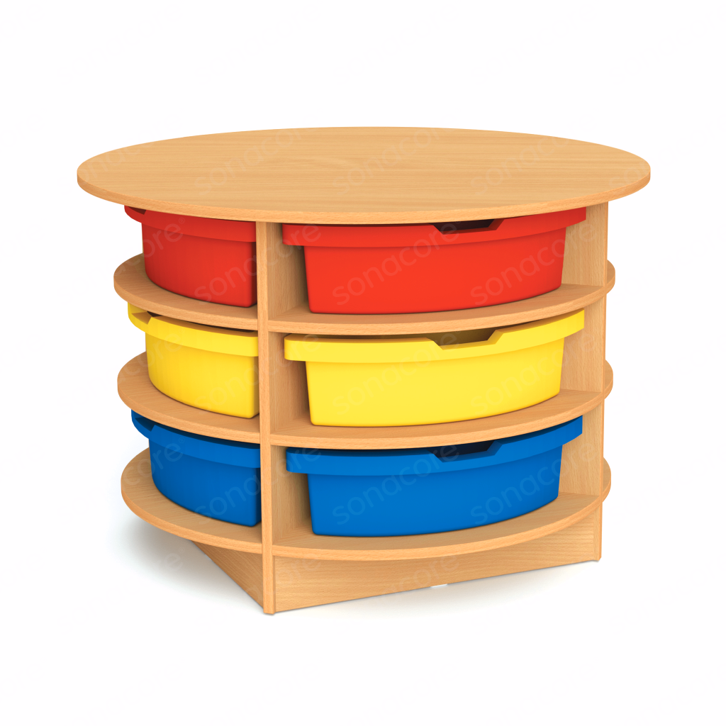 Tray Unit - Full Circle - 3 Level - with 12 Q2 Gratnells Trays