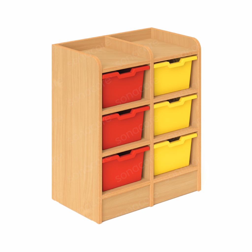 Cubby Tray Unit - 3x2 - with 6 Gratnells J2 Deep Trays