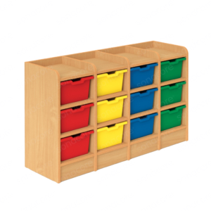 Cubby Tray Unit - 3x4 - with 12 Gratnells J2 Deep Trays