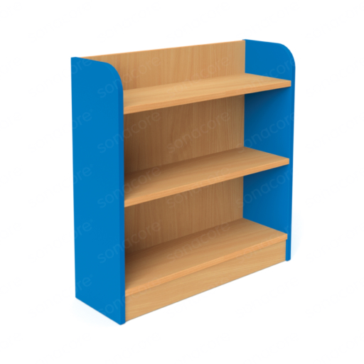 Library Bookshelf - Single Sided - 3 Level - Blue