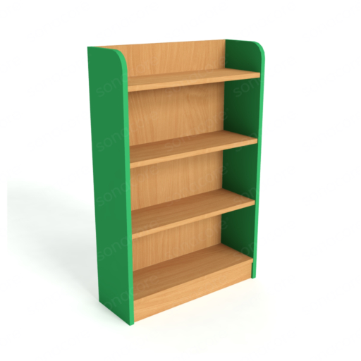 Library Bookshelf - Single Sided - 4 Level - Green