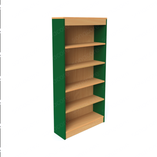 Library Bookshelf - Single Sided - 5 Level - Green