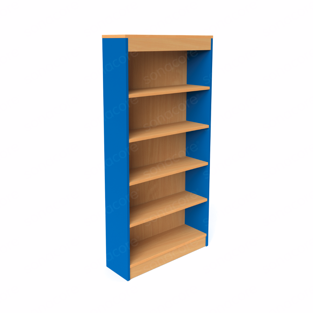 Library Bookshelf - Single Sided - 5 Level - Blue