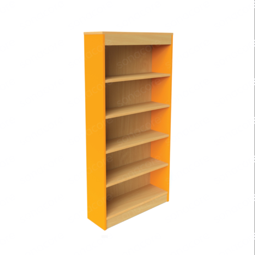 Library Bookshelf - Single Sided - 5 Level - Yellow