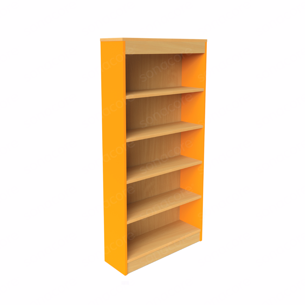 Library Bookshelf - Single Sided - 5 Level - Yellow
