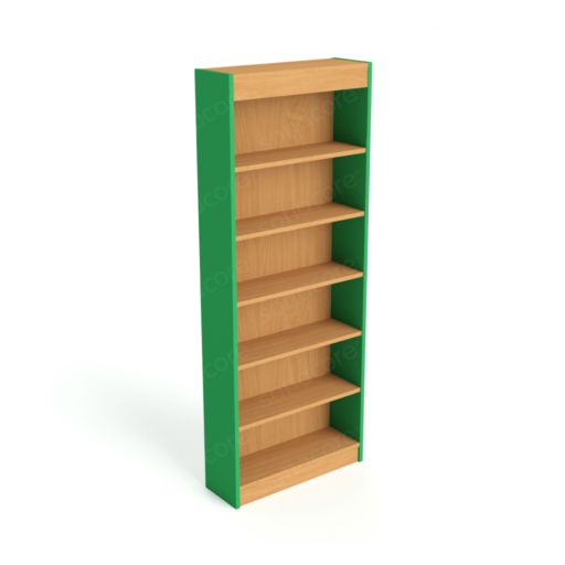 Library Bookshelf - Single Sided - 6 Level - Green