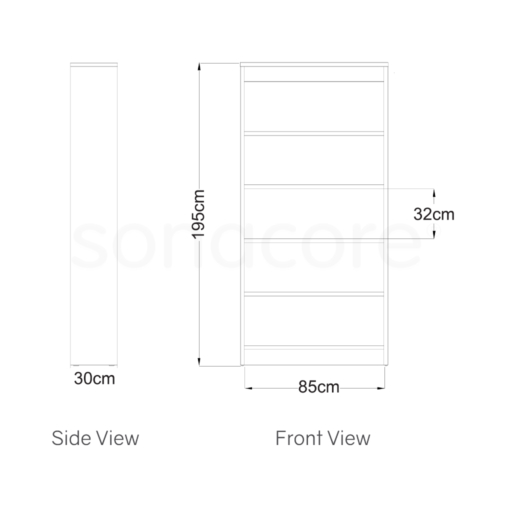 Library Bookshelf - Double Sided - 5 Level - Bav Beech Finish - Image 2
